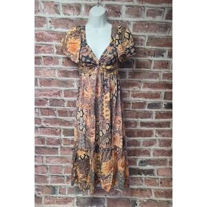 Vintage Women's ANGIE Boho Floral Dress Small